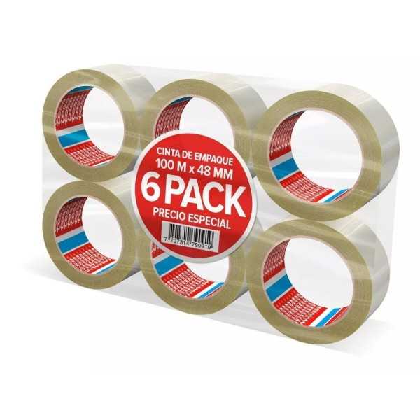 Cinta adhesiva tesa100 mts x 48mm x 45mc empaque x6 unidades