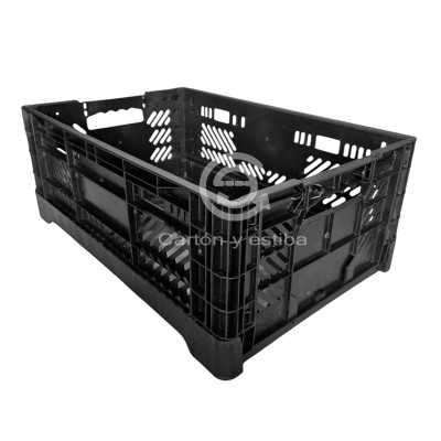 Canastilla plegable negra 60 x 40 x 25 cm