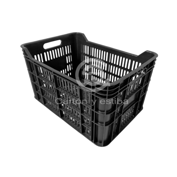Canastilla carullera negra 53 x 35 x 30 cm