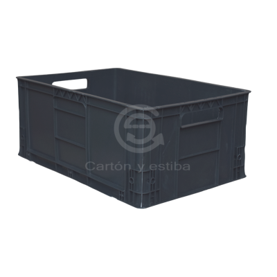 Canastilla cerrada gris 60 x 40 x 25 cm