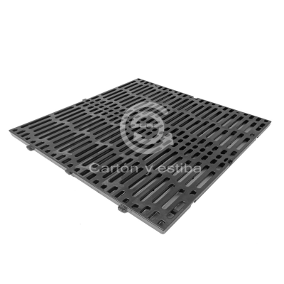 Piso plástico tipo liviano negro 60 cm x 60 cm x 2,5 cm