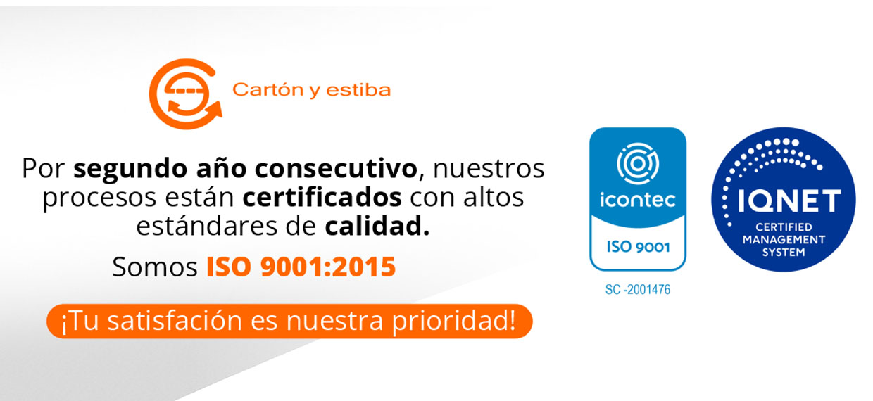 ¡En Cartón y Estiba estamos certificados con ISO 9001!